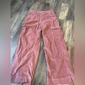 Pink Corduroy Cargo Pants